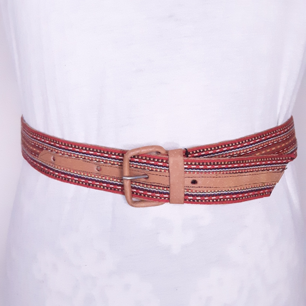 Lightweight Geometric Print Fabric Belt